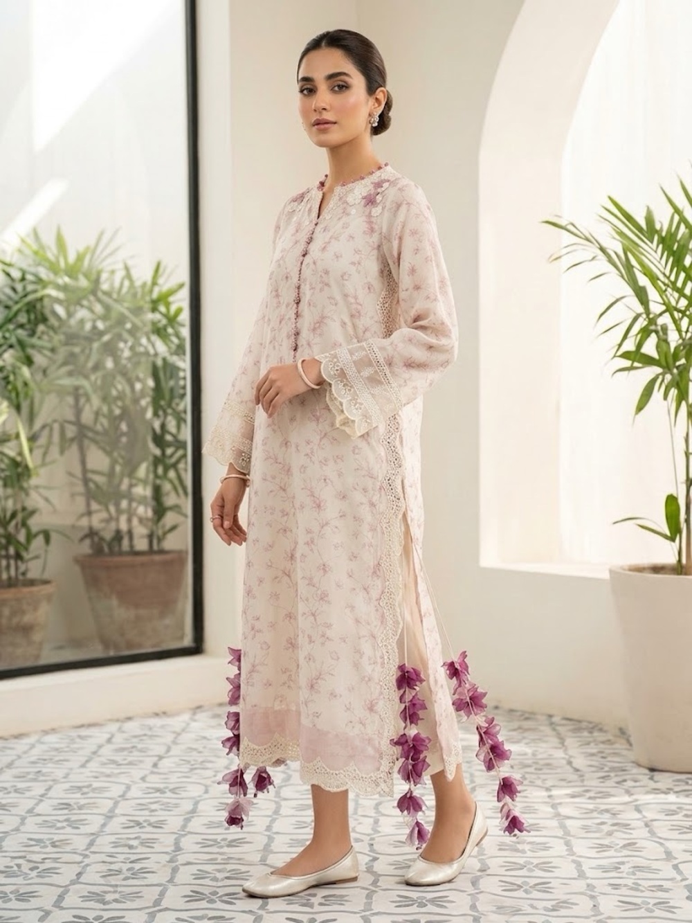 Farah Talib Aziz Floral Kurta Tunic
